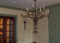 Iron Chandelier w Matching Sconce 2